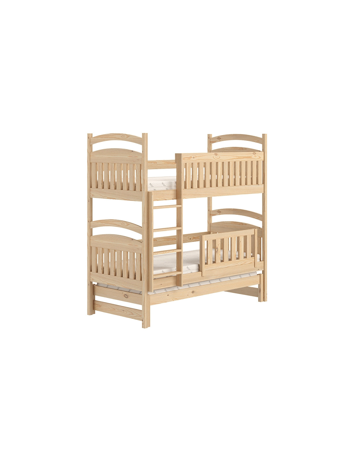 Łóżko piętrowe wysuwane Amely 90x180 drewno sosna naturalne