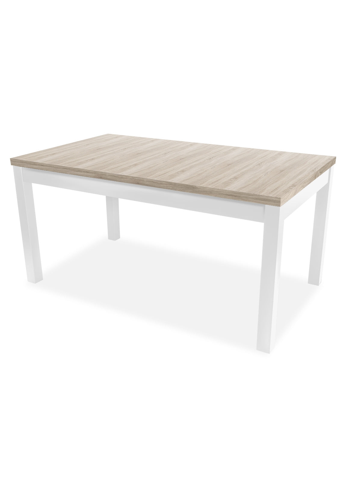 Stół rozkładany Werona 140-220x80 cm z białymi nogami i jasnym blatem