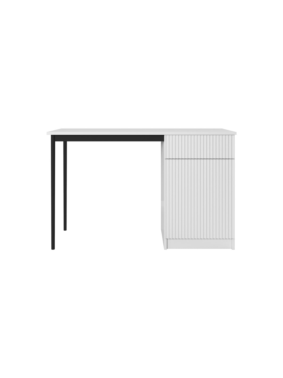 birou de scris Nicole 120 cm cu sertar - bialy mat / negru nozki