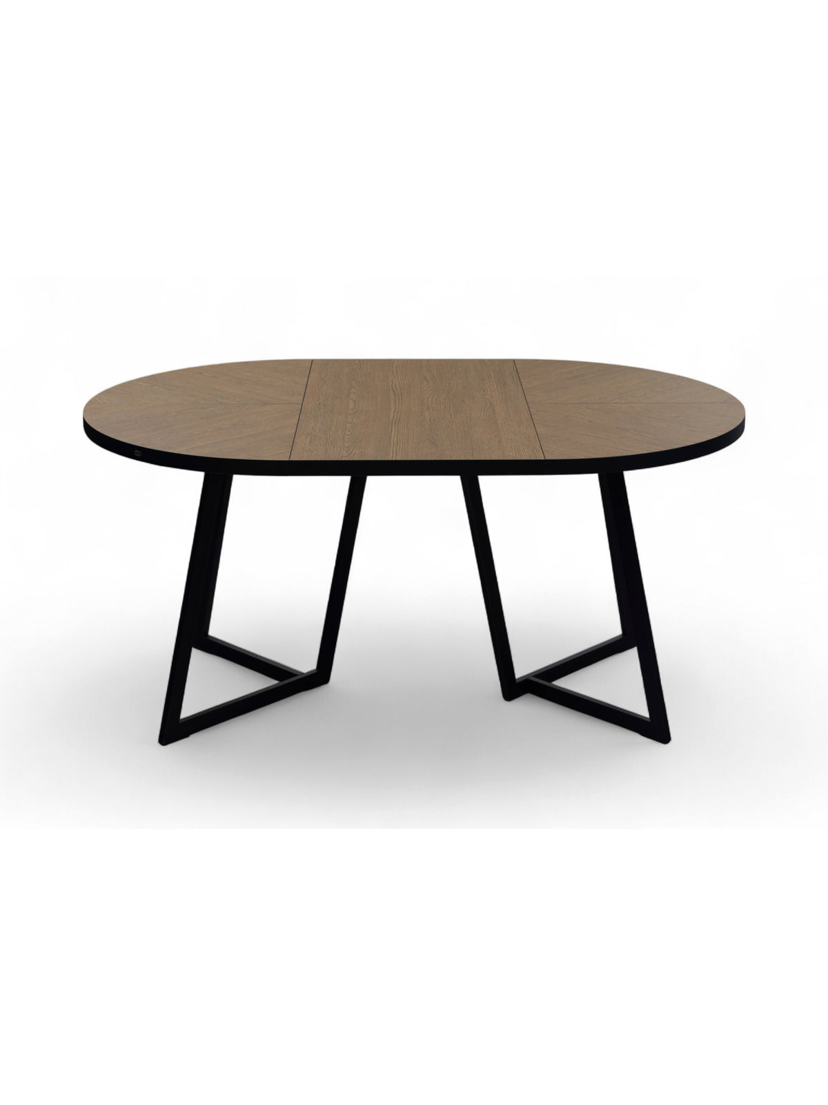 Masă rotundă Cedrus Rozeta 95/150 cm stejar belmont cu cadru metalic negru