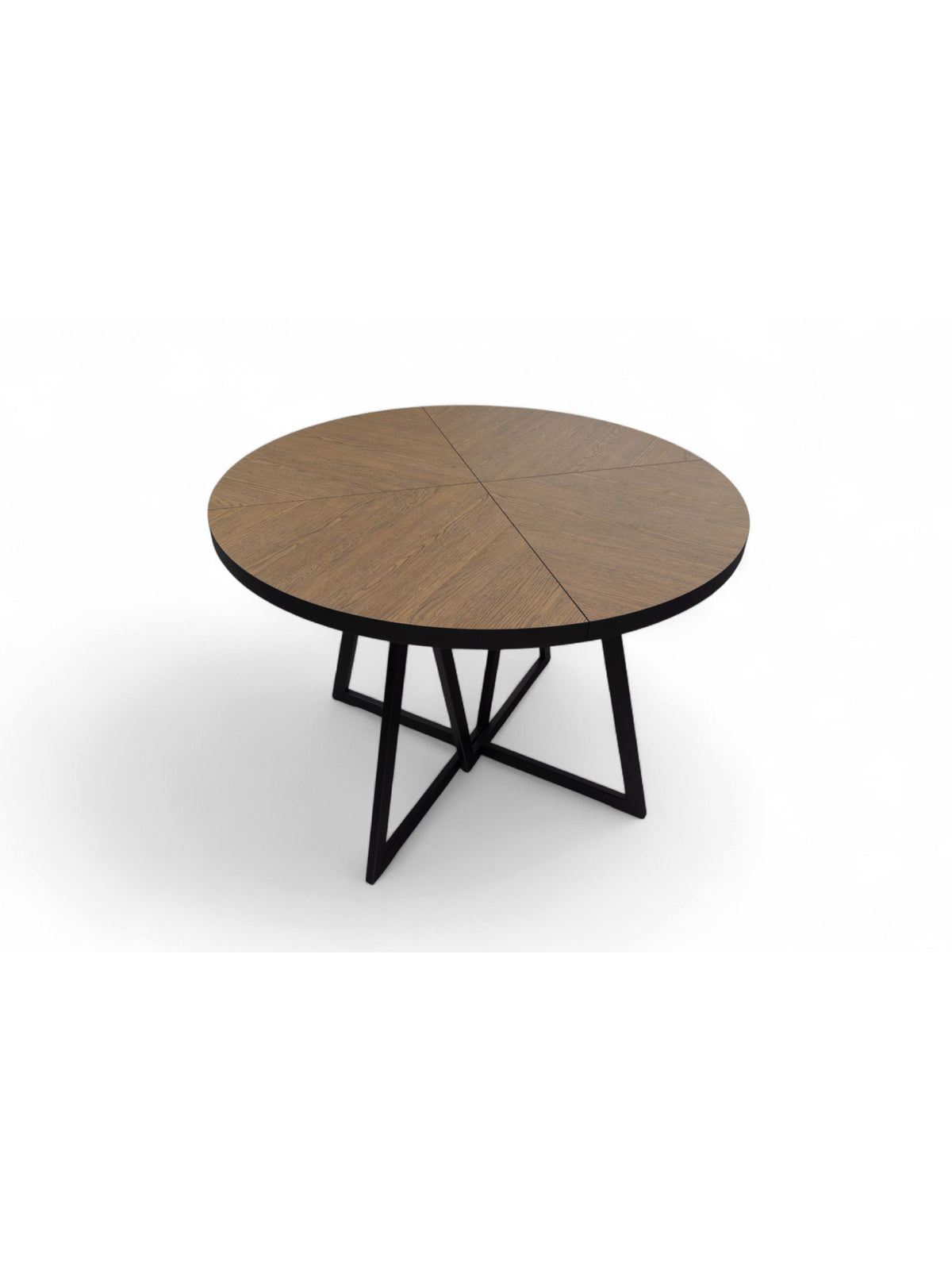 Masă rotundă Cedrus Rozeta 95 cm blat dąb belmont și cadru metalic negru