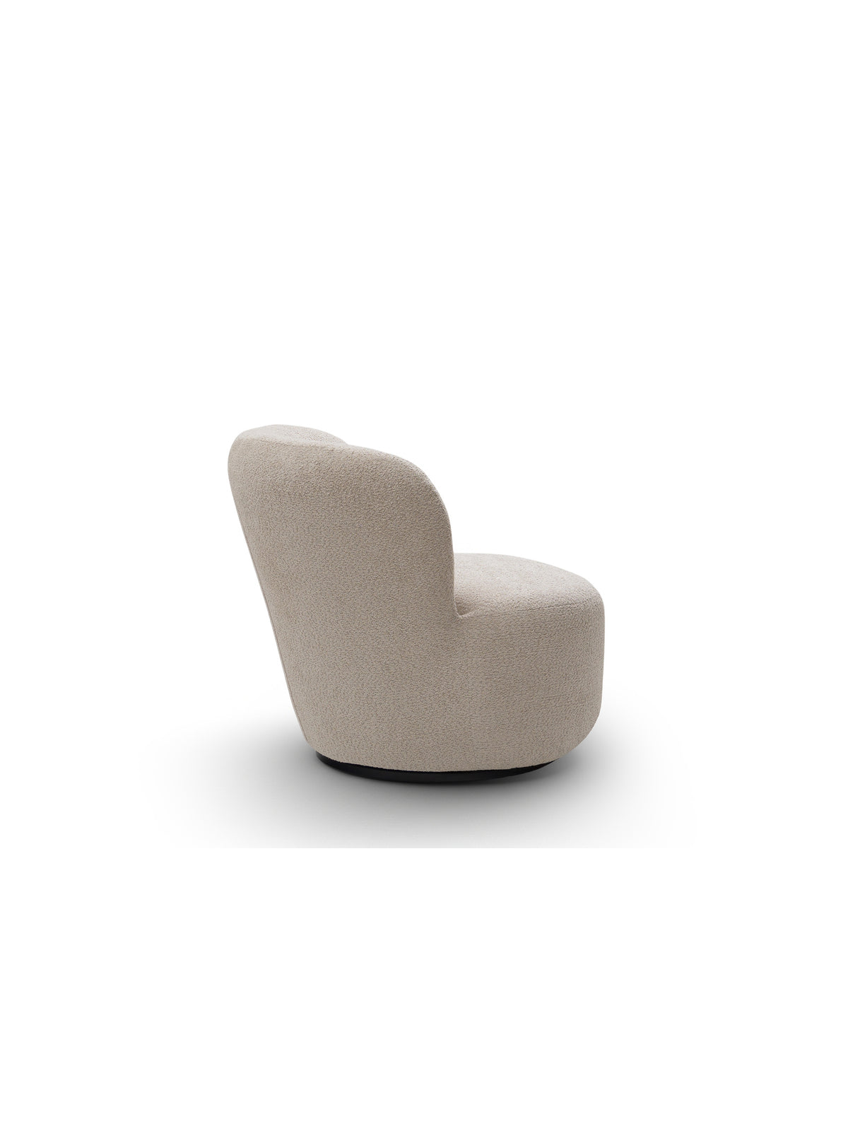 Fotoliu relaxant Hygga rotativ în material boucle bej, vedere laterală