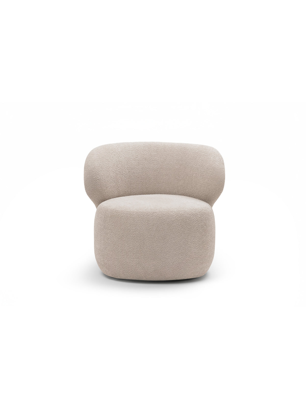 Fotoliu relax Cocoon bej boucle Catch Me 02 cu spătar rotunjit vedere frontală