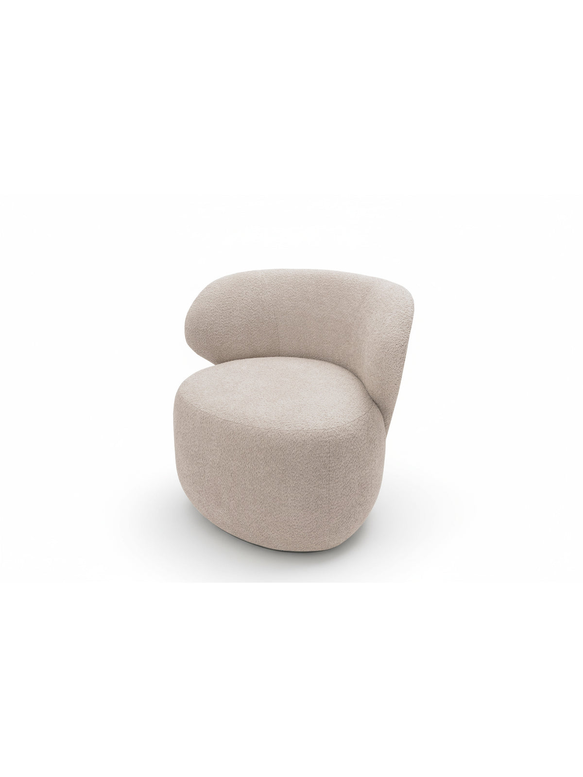 Fotoliu de relaxare bej Cocoon din material boucle Catch Me 02, stil modern
