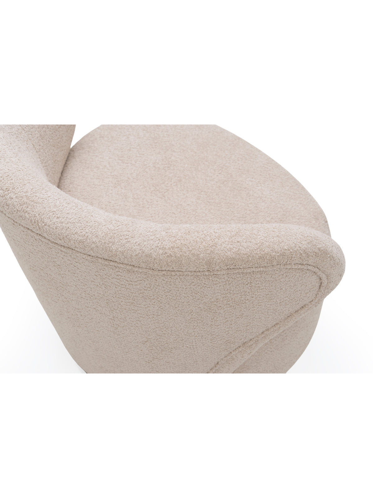 Fotoliu Cocoon bej boucle Catch Me 02 cu spătar rotunjit