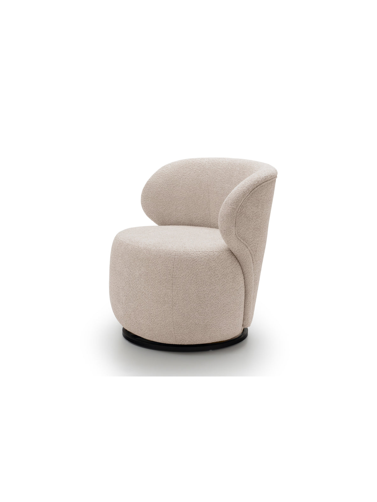 Fotoliu de relaxare Cocoon rotativ în material bouclé bej Catch Me 02
