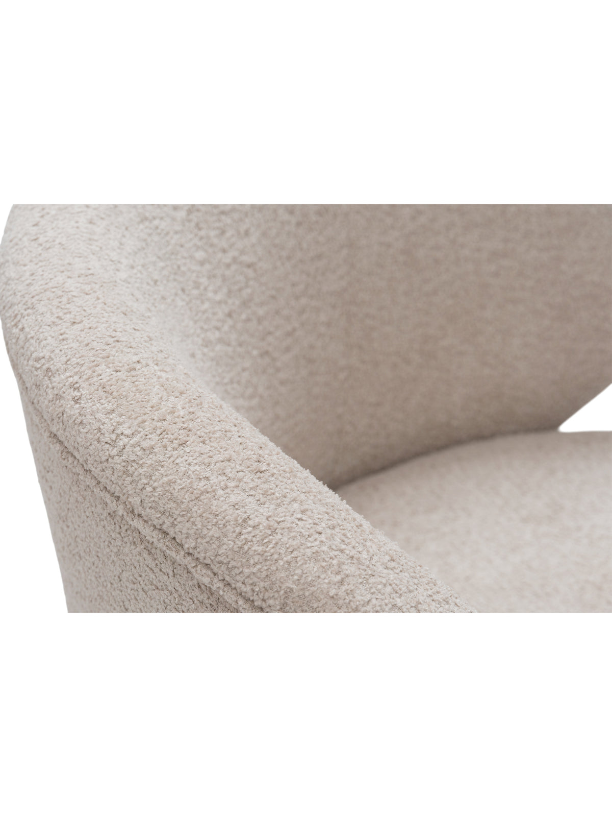 Fotoliu rotativ Cocoon în material bej boucle Catch Me 02, detaliu țesătură