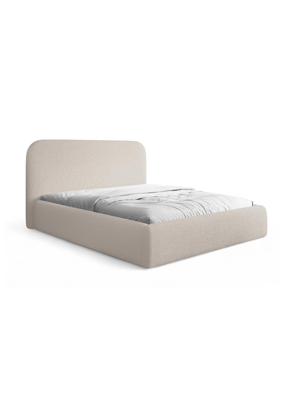 Pat tapițat Rasel 180x200 bej cu tăblie înaltă