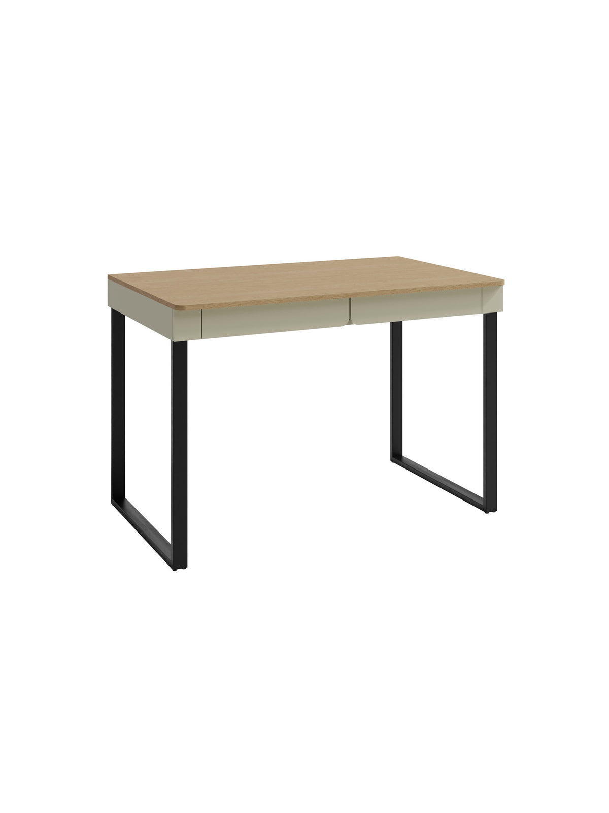Birou Altea 125 cm cu două sertare, corp eucalipt, front stejar baltic dune