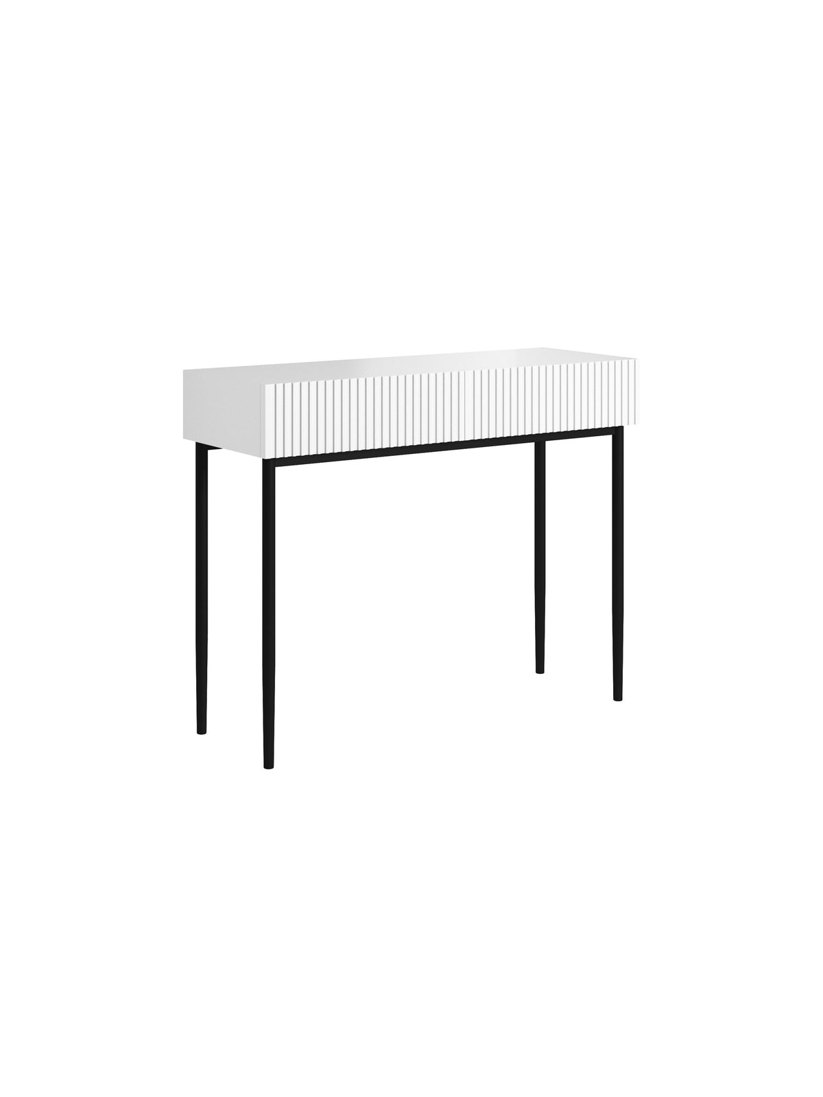 birou de scris Nicole 100 cm cu sertare - bialy mat / negru nozki
