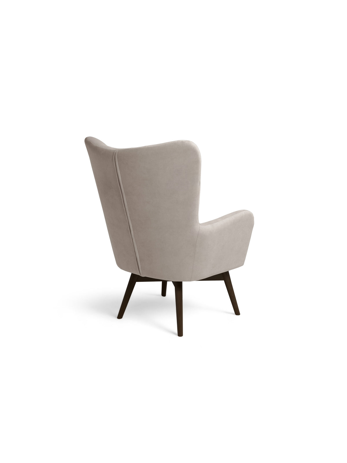 Fotoliu Uszak Nordic scandinav bej catifea Cloud 03 picioare wenge vedere din spate