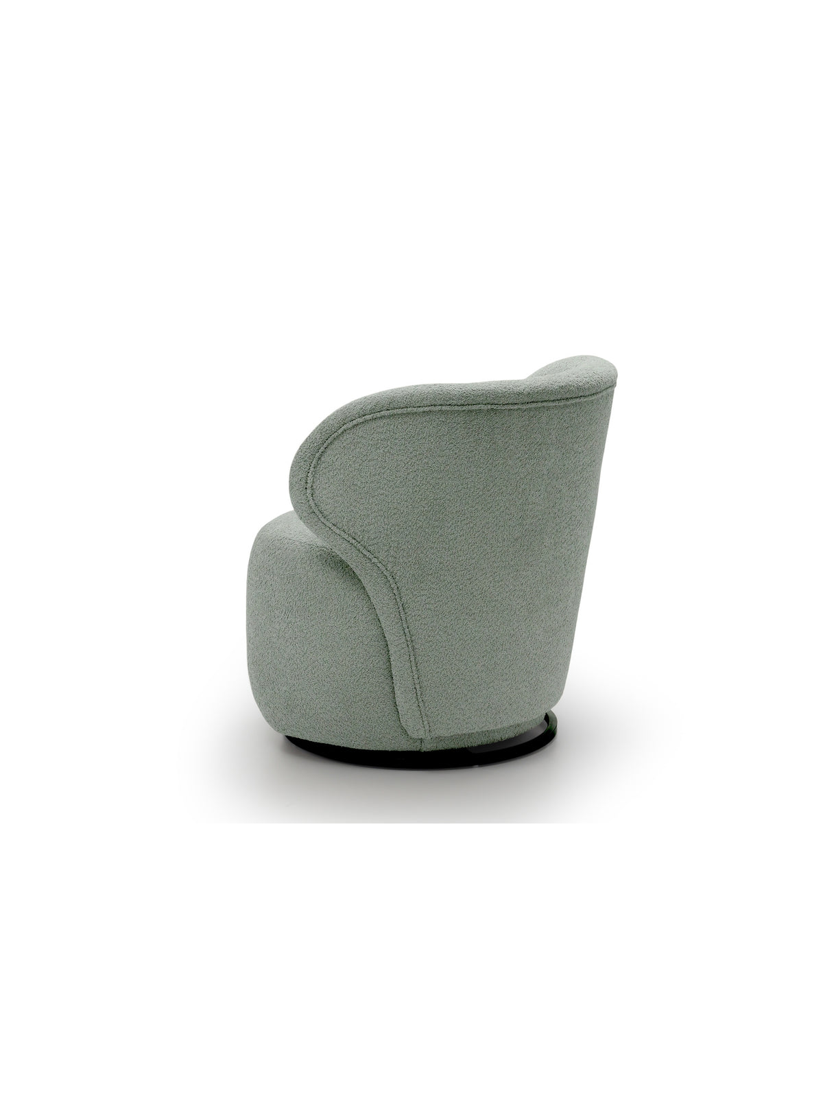 Fotoliu relaxant Cocoon rotativ, material verde boucle Catch Me 13, vedere laterală