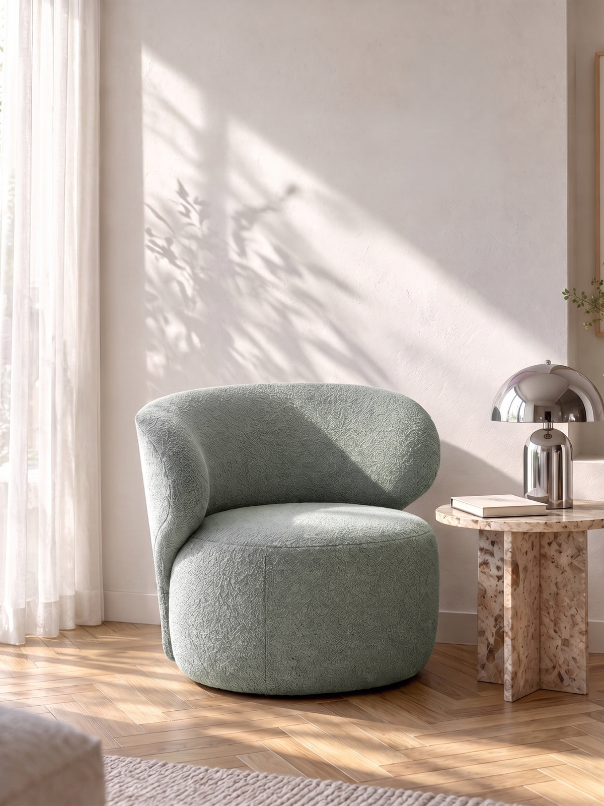 Fotoliu de relaxare Cocoon - zielona boucle Catch Me 13