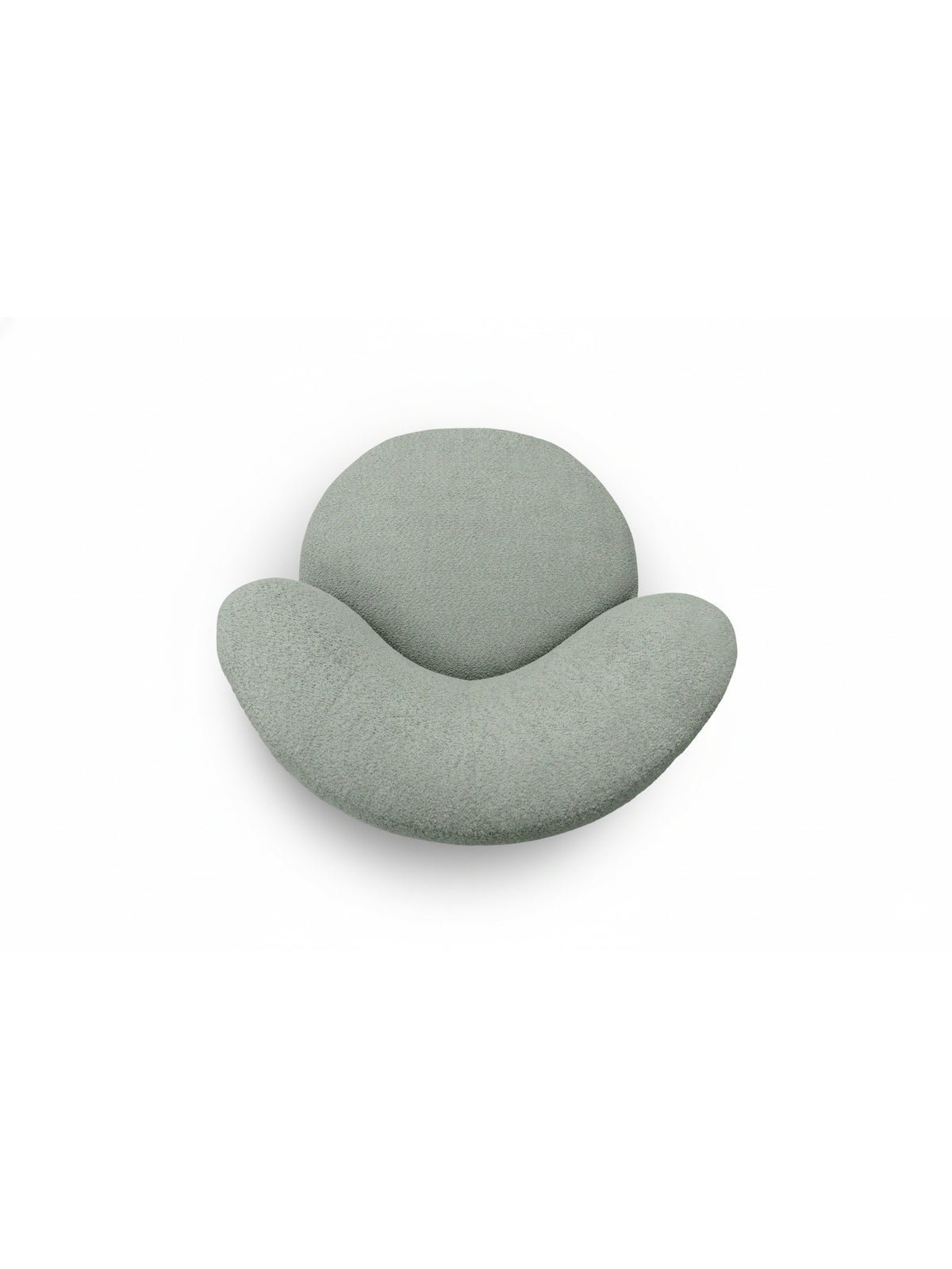 Fotoliu rotativ de relaxare Hygga verde din material boucle Catch Me 13, vedere de sus