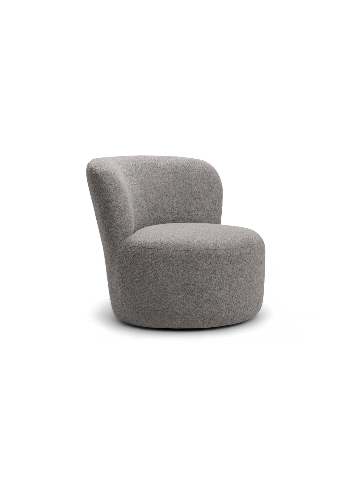 Fotoliu relaxant Hygga gri din material boucle, vedere frontală