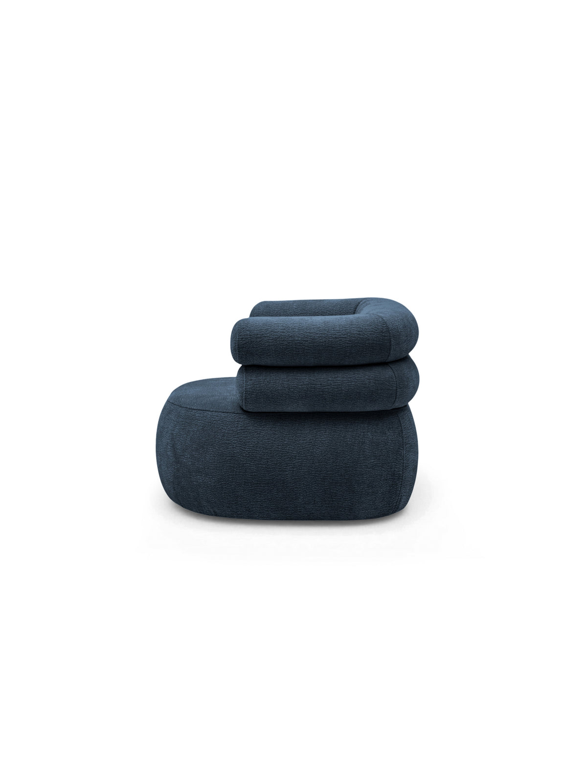 Fotoliu de relaxare Melos rotativ în chenilă Dress me 06 albastru închis vedere laterală