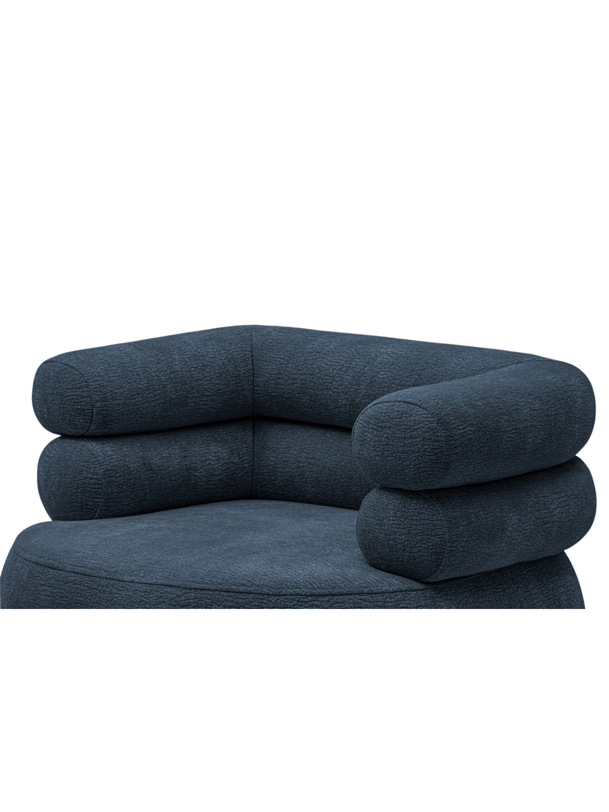 Fotoliu de relaxare Melos rotativ cu stofă szenil bleumarin Dress me 06 detaliu braț