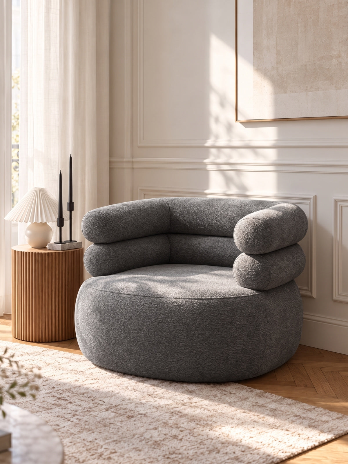 Fotoliu de relaxare Melos obrotowy - maro șenil Dress Me 03