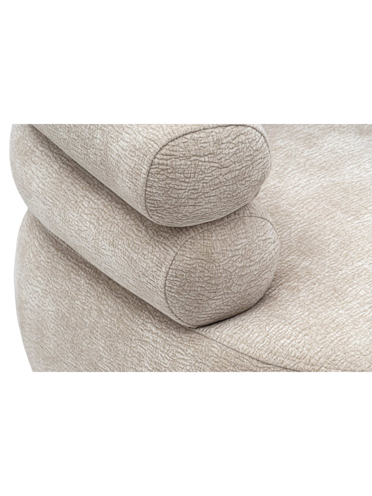 Fotoliu de relaxare Melos rotativ cu suport pentru picioare bej deschis detaliu șezut