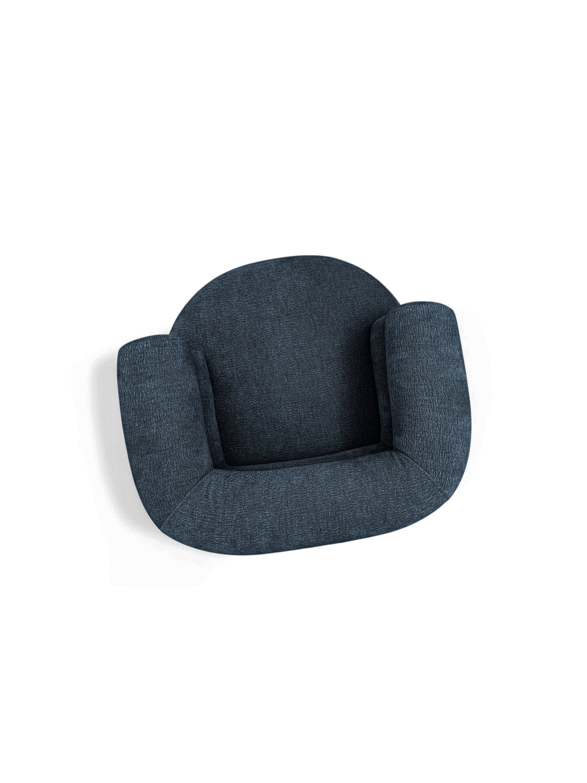 Fotoliu relaxare Melos rotativ cu suport pentru picioare, material szenil Dress Me 06 albastru închis, vedere de sus