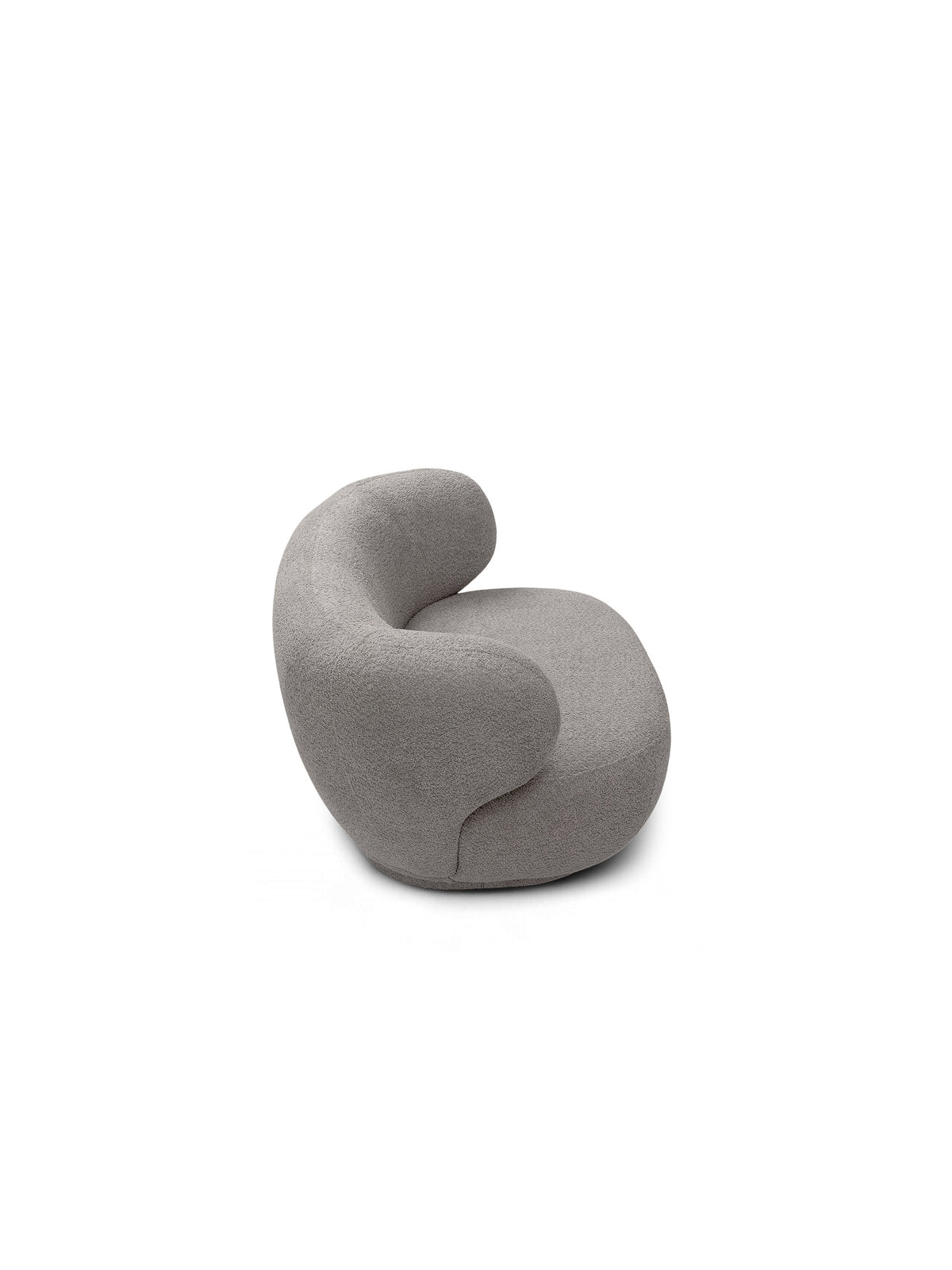Fotoliu relax Skindi cu material bouclé gri Catch Me 24, vedere laterală