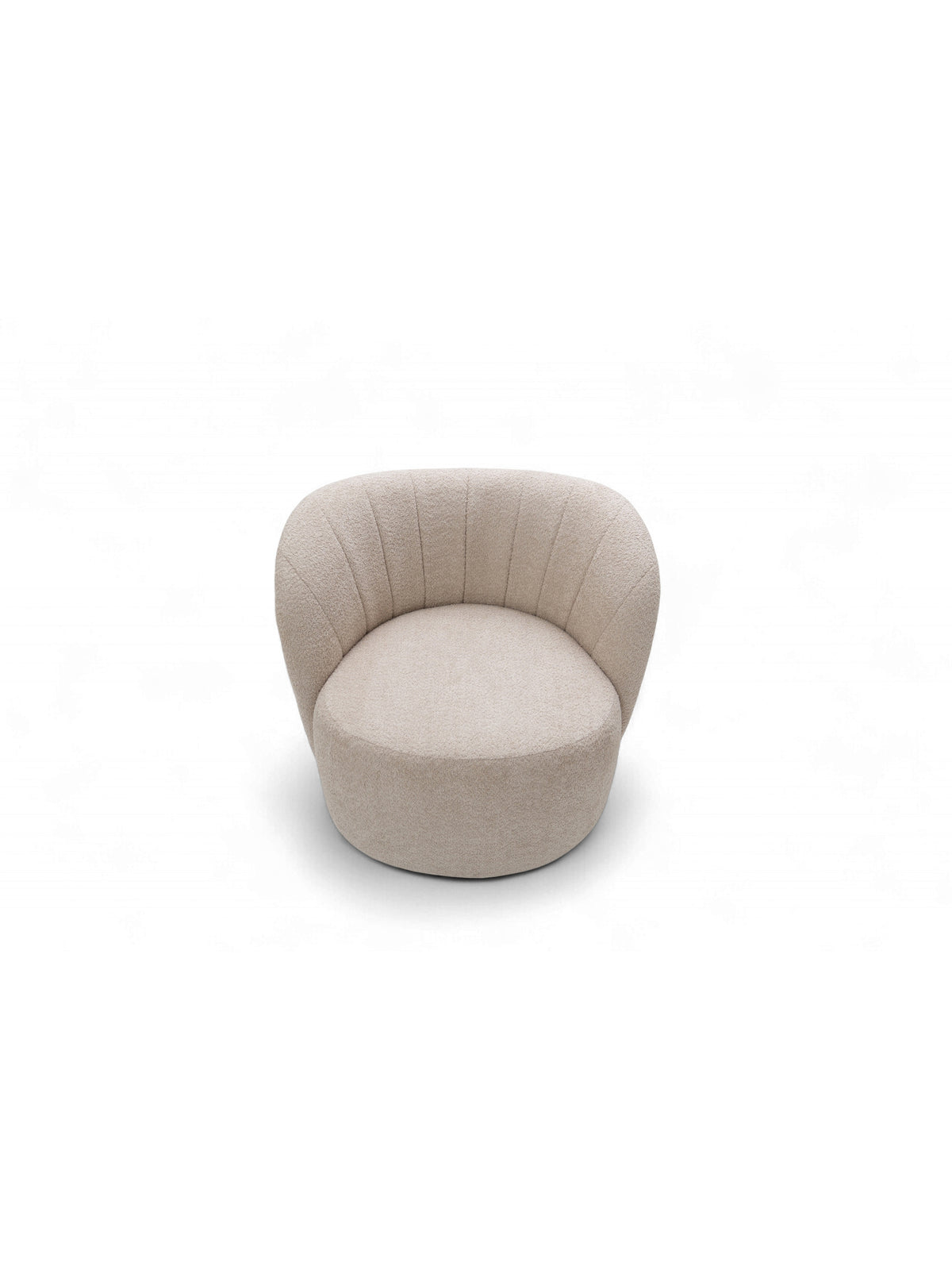 Fotoliu relaxare Soya, material deschis la culoare, cu spătar rotunjit, vedere frontală