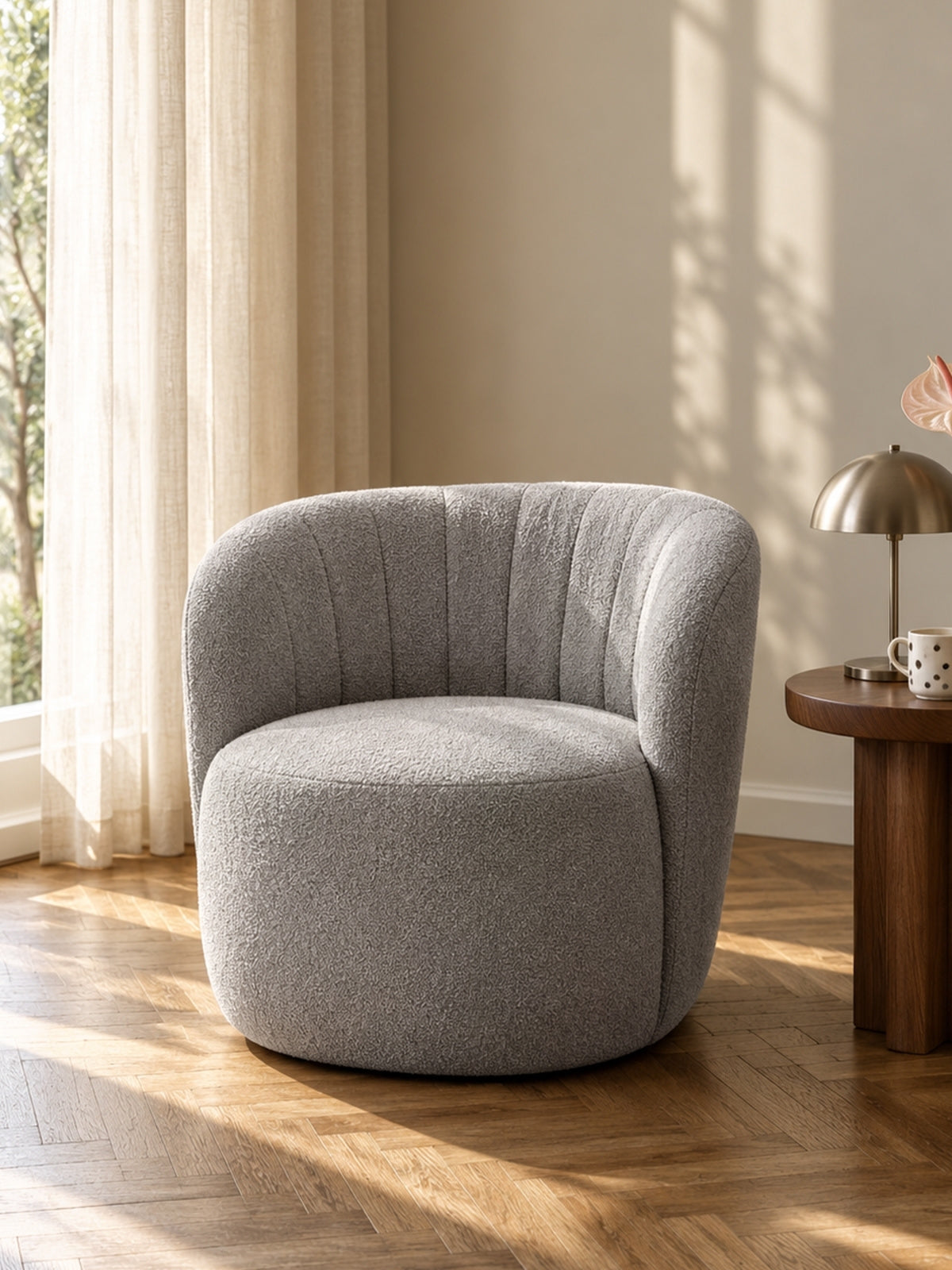 Fotoliu de relaxare Soya obrotowy - gri boucle Catch Me 24