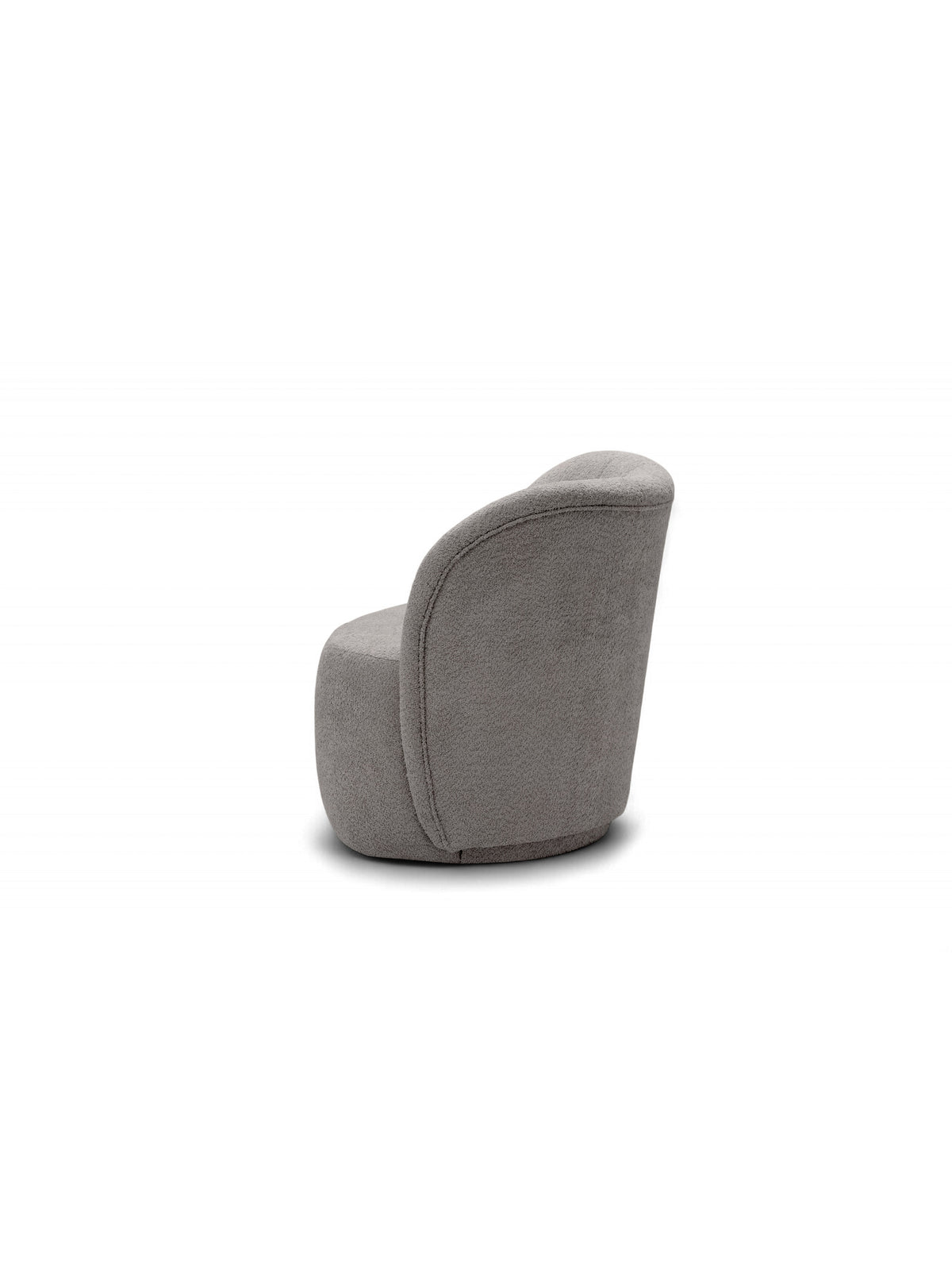 Fotoliu de relaxare Soya gri din material boucle, vedere laterală