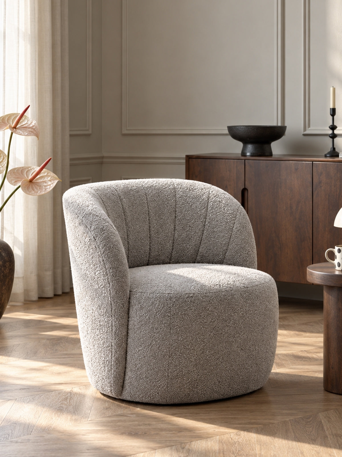 Fotoliu de relaxare Soya - gri boucle Catch Me 24