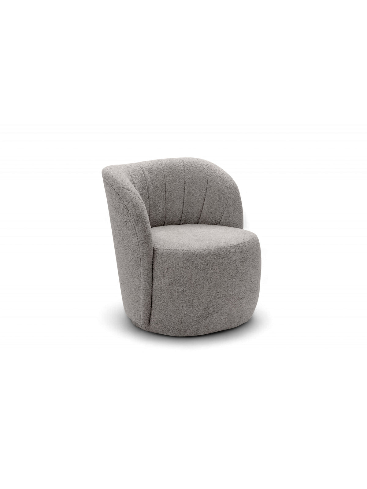 Fotoliu de relaxare Soya în material bouclé gri Catch Me 24, vedere frontală