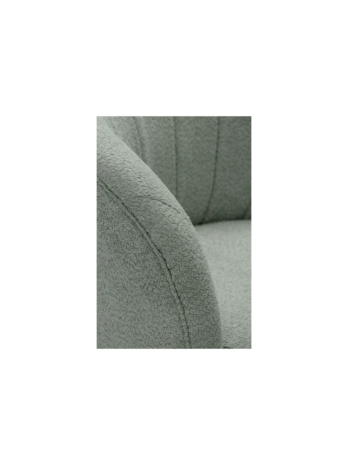 Fotoliu relaxant verde Soya din material boucle Catch Me 13, detaliu cotieră