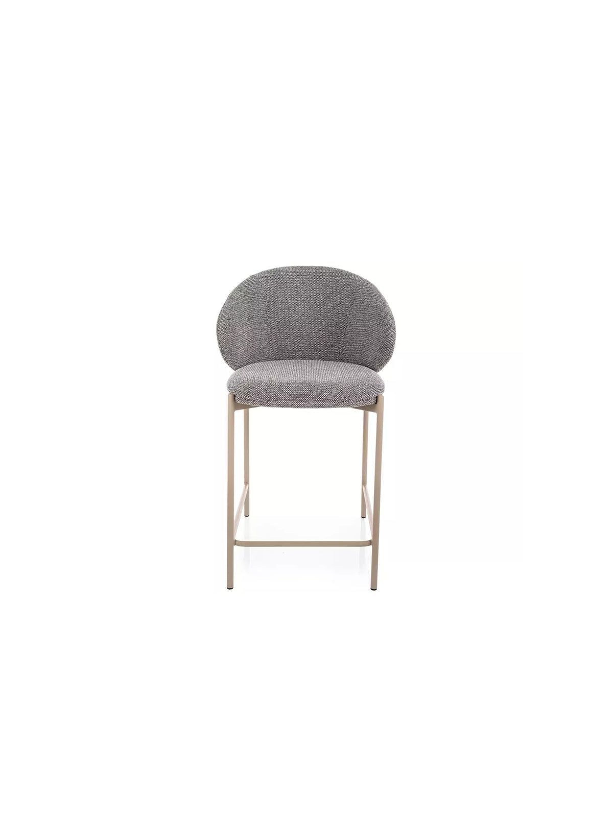 Scaun de bar tapițat Morivo gri cu picioare metalice culoare cashmere