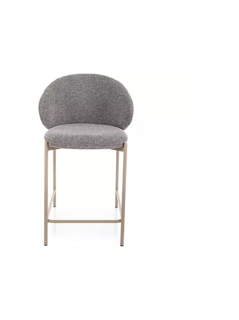 Scaun de bar tapițat Morivo gri cu picioare metalice culoare cashmere