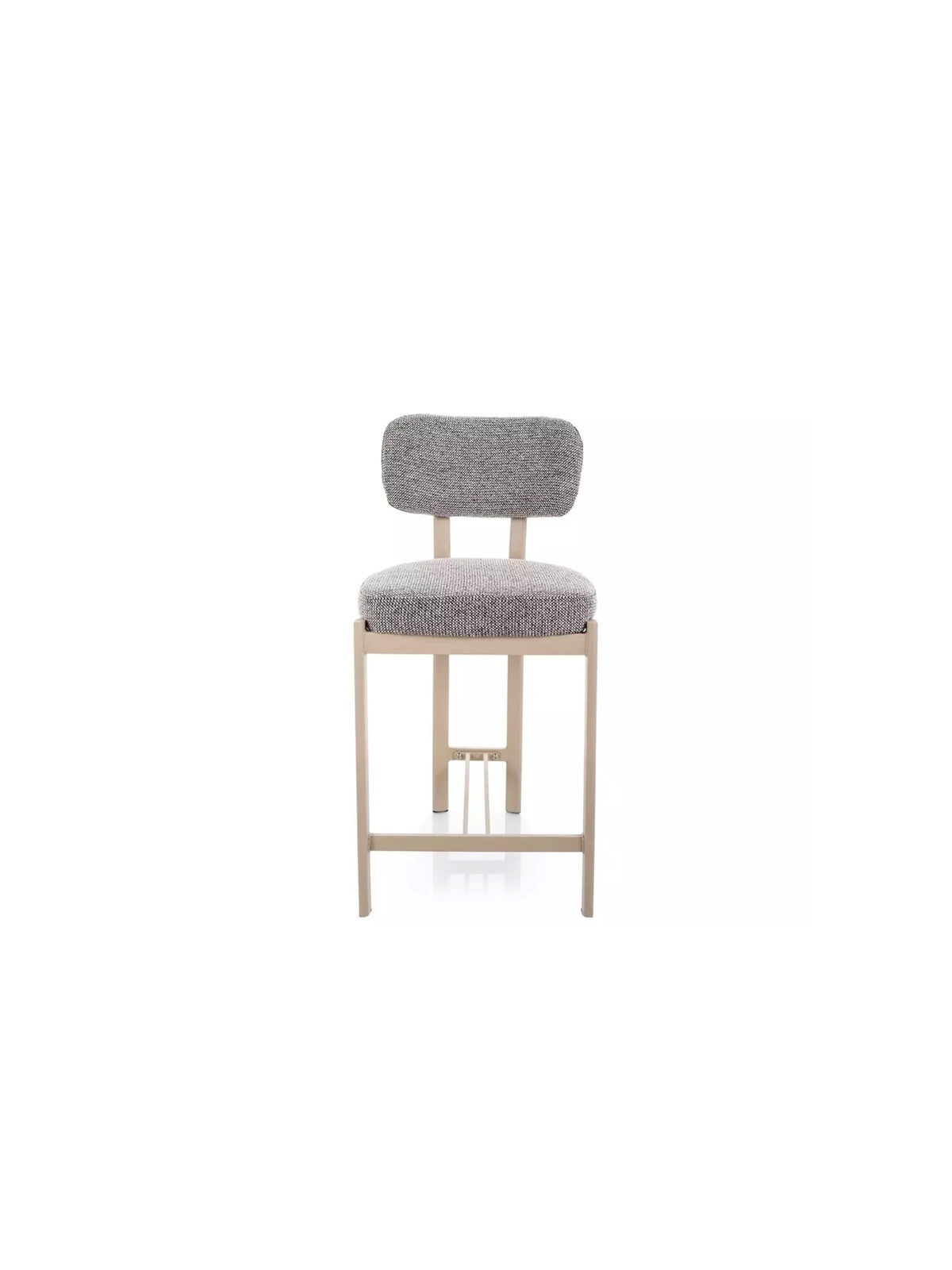 Scaun bar tapițat Seluvo gri cu picioare metalice cashmere, vedere frontală