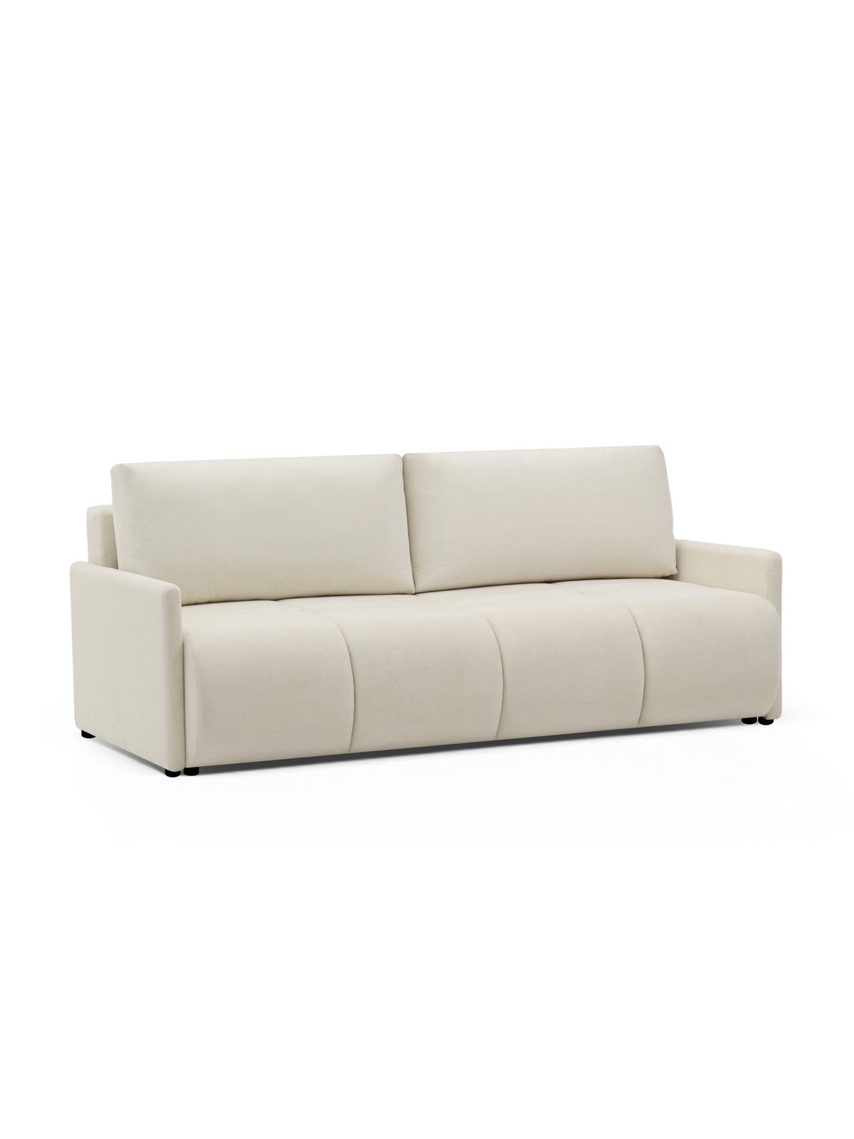 Canapea Capri extensibilă pentru trei persoane, culoare bej, design modern, vedere frontală