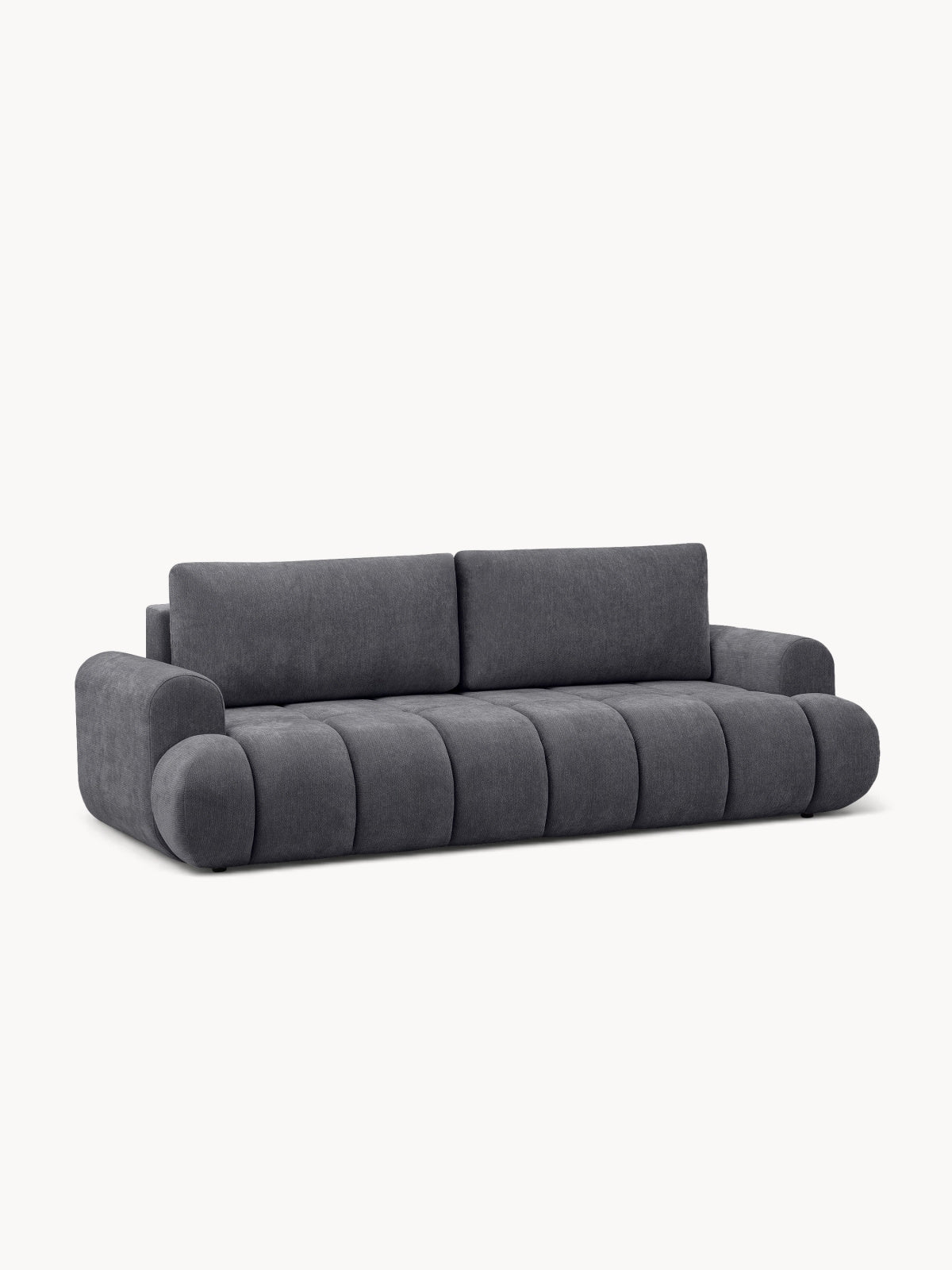 Canapea Lutario extensibilă din material șenil gri Vibe 95, vedere frontală