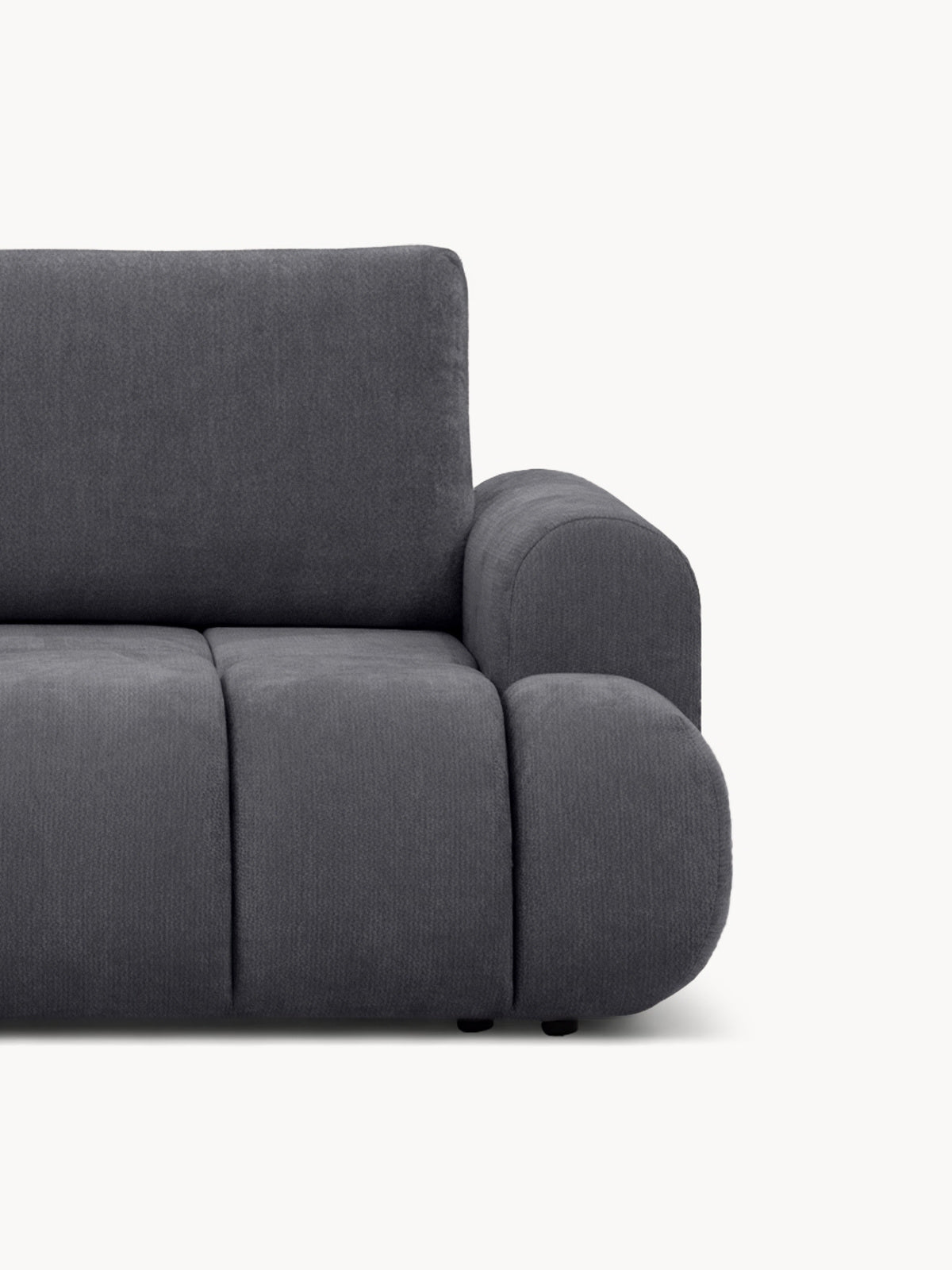 Canapea extensibilă Lutario, material Vibe 95 gri, detaliu colț