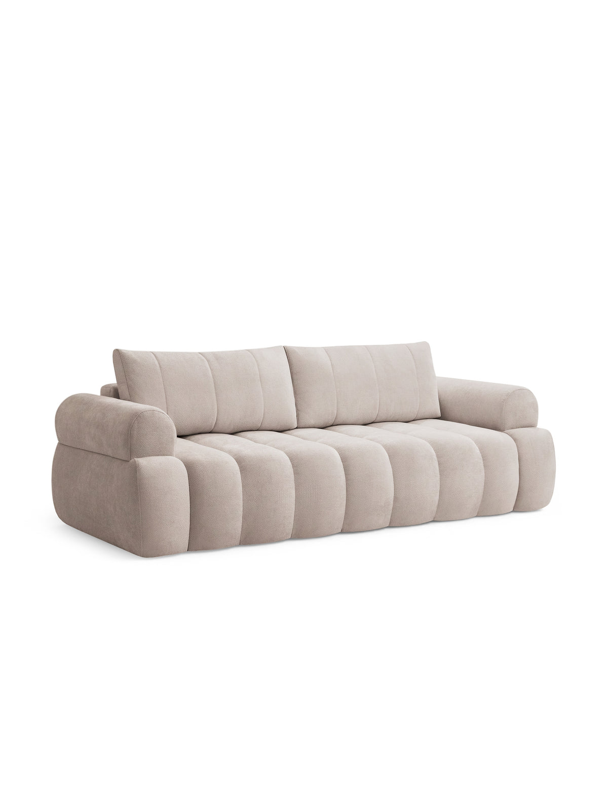 Canapea Mavelia cu funcție de dormit bej țesătură Kiara 852, stil modern