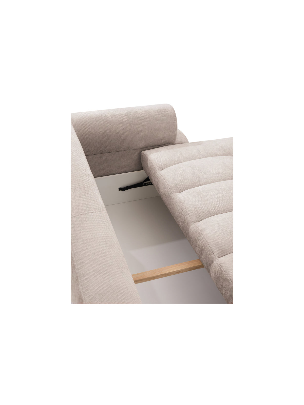 Canapea Mavelia extensibilă cu spațiu de depozitare, tapițerie bej Kiara 852