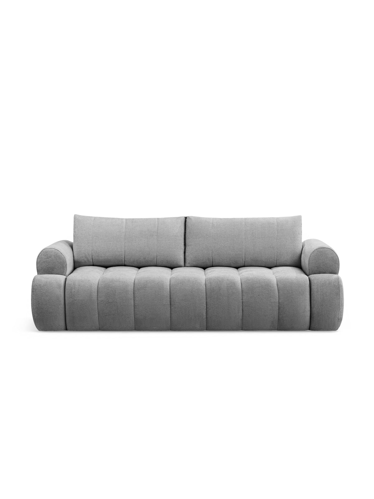 Canapea Mavelia cu funcție de dormit, material țesut gri Kiara 865, vedere frontală