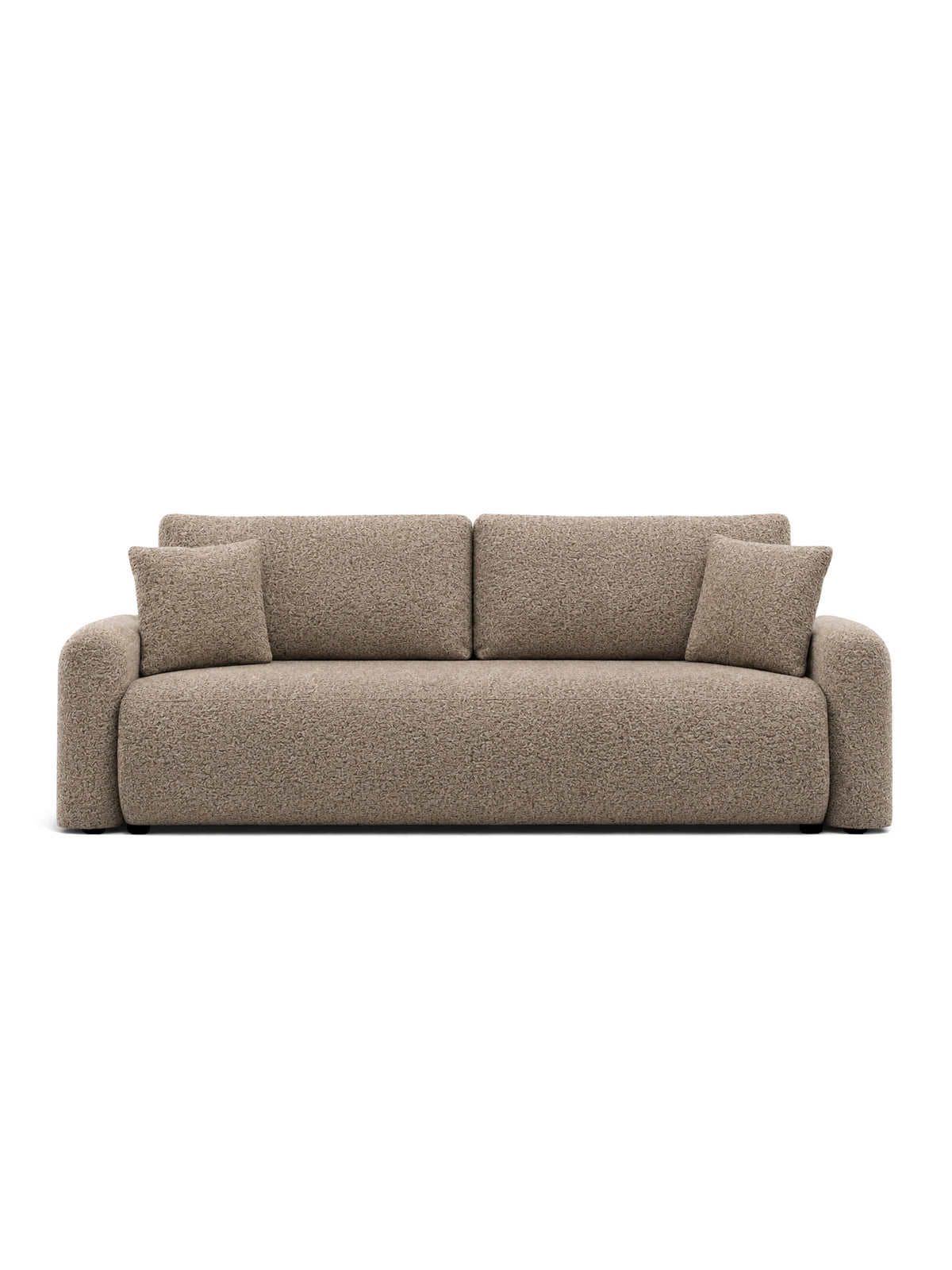 Canapea Serano extensibilă din szenil Bella 10 bej închis, cu 4 perne decorative