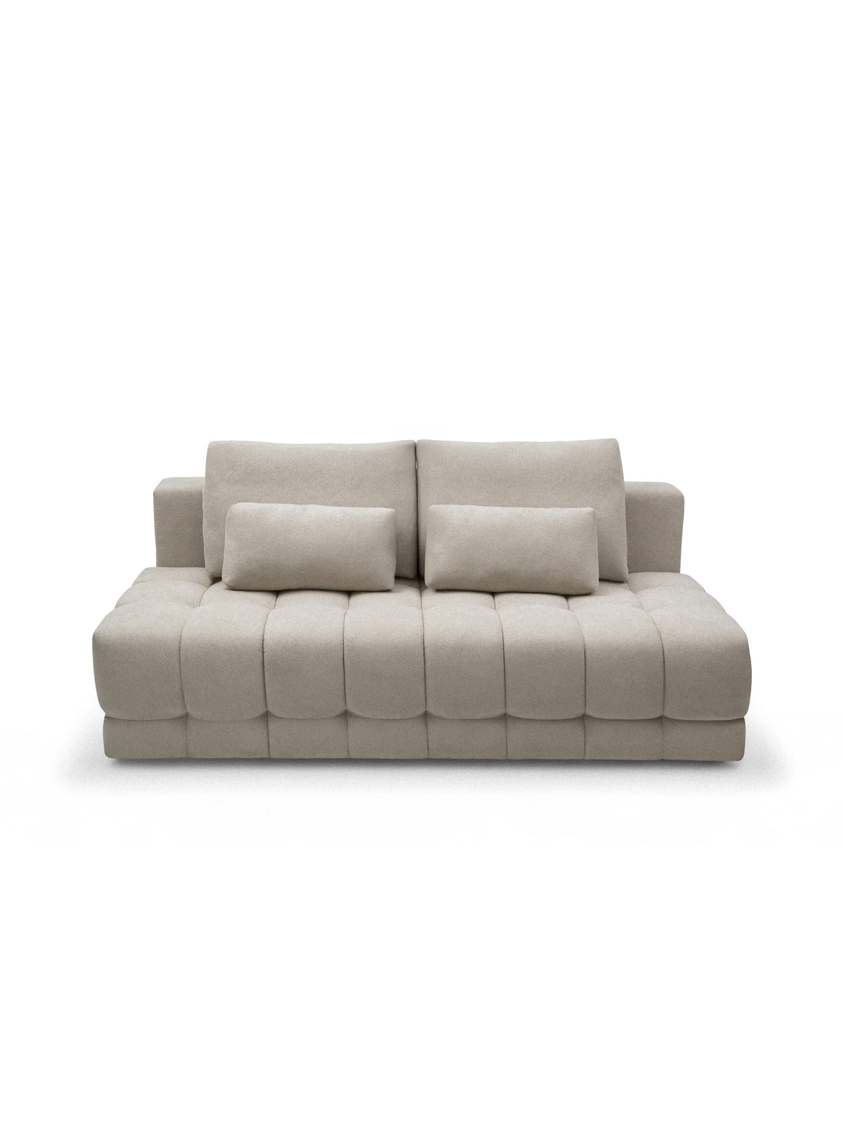 Canapea Tuko extensibilă bej cu spațiu de depozitare, design modern și picioare negre din plastic