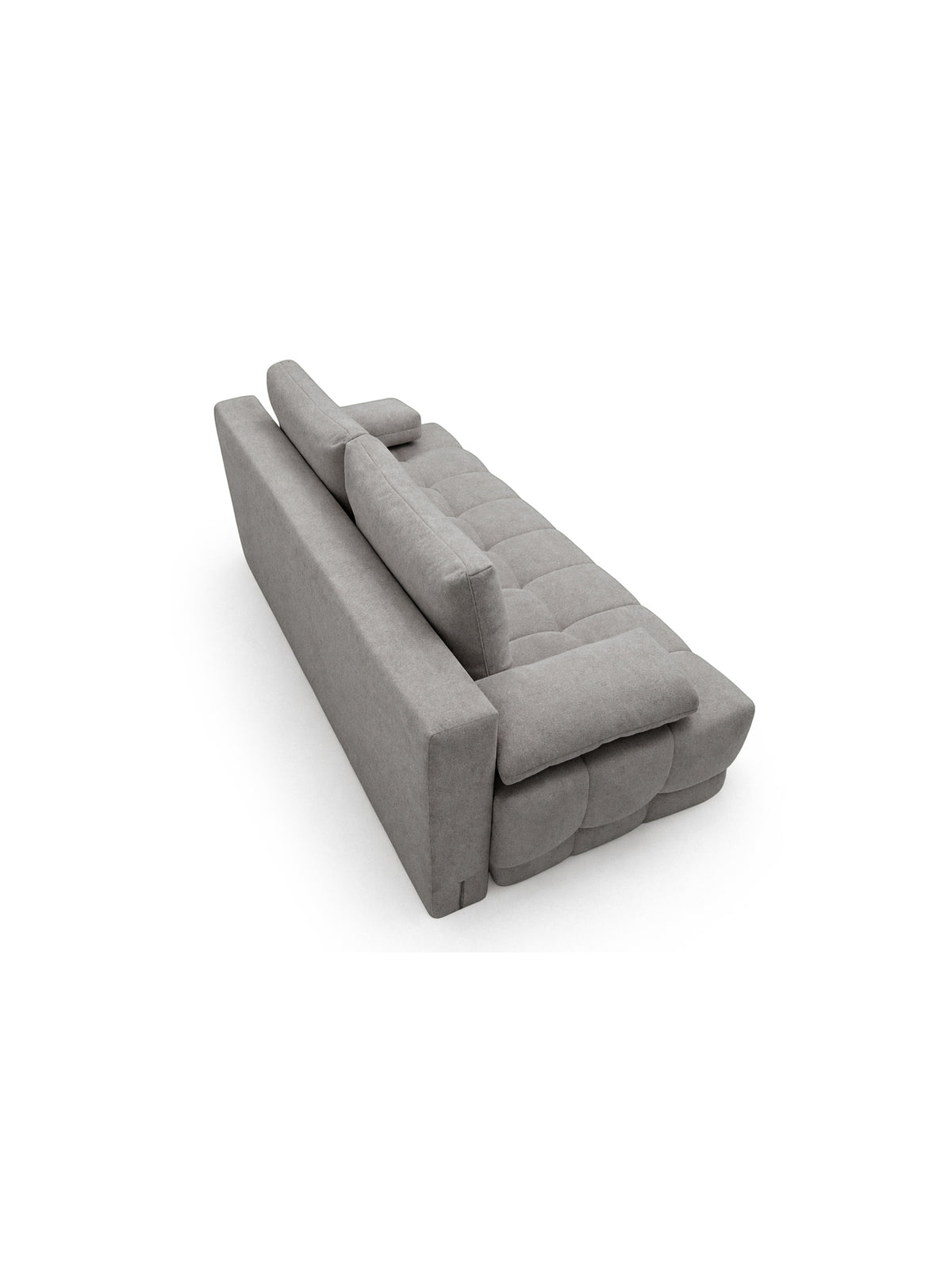 Canapea extensibilă Tuko gri material hidrofob Murano 847 vedere din spate cu perne