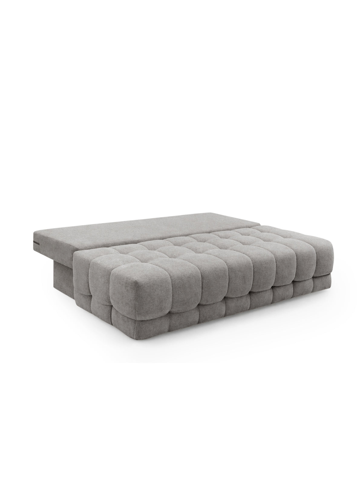 Canapea Tuko extensibilă gri din material hidrofob Murano 847, deschisă