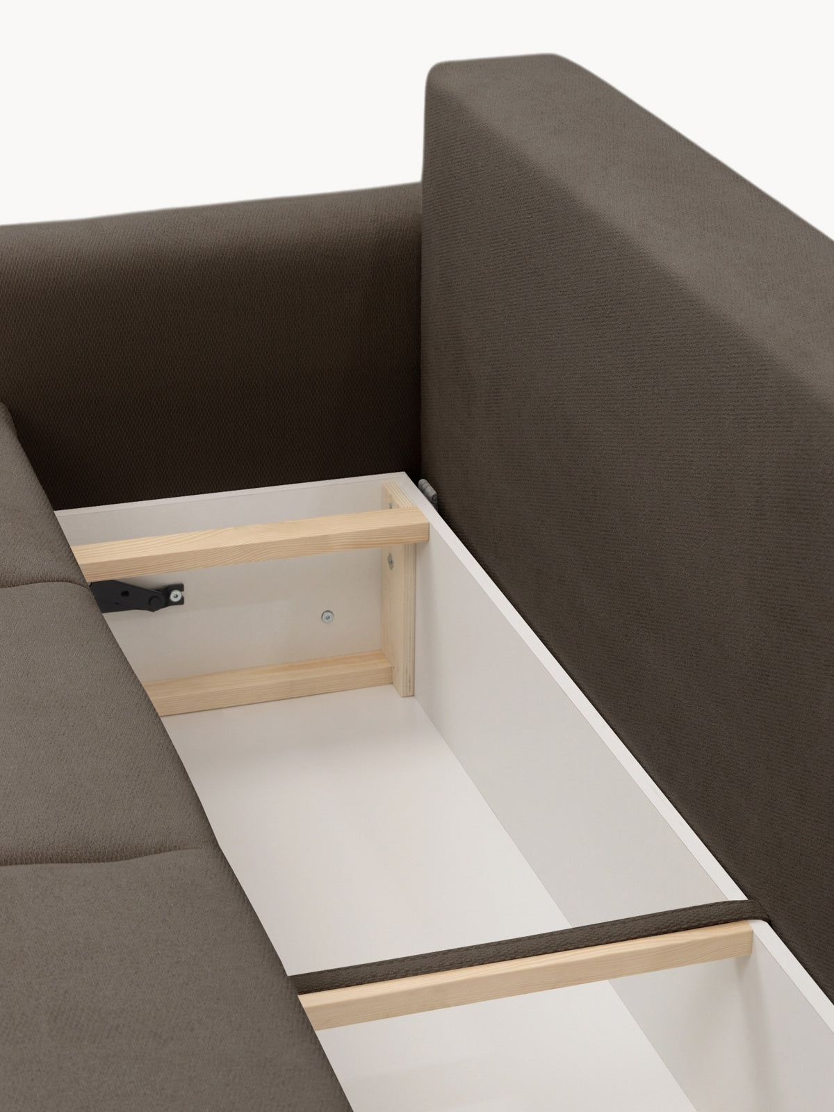 Canapea Velaro maro cu extensie detaliu spațiu depozitare