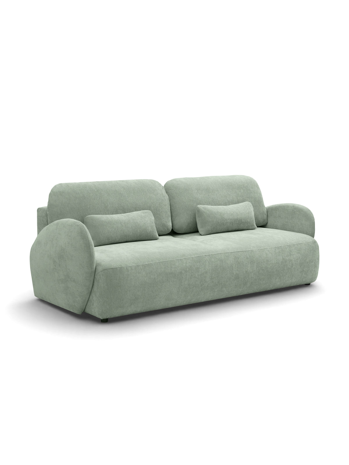 Canapea extensibilă Elora verde stofă szenil Vibe 34 cu perne, vedere frontală