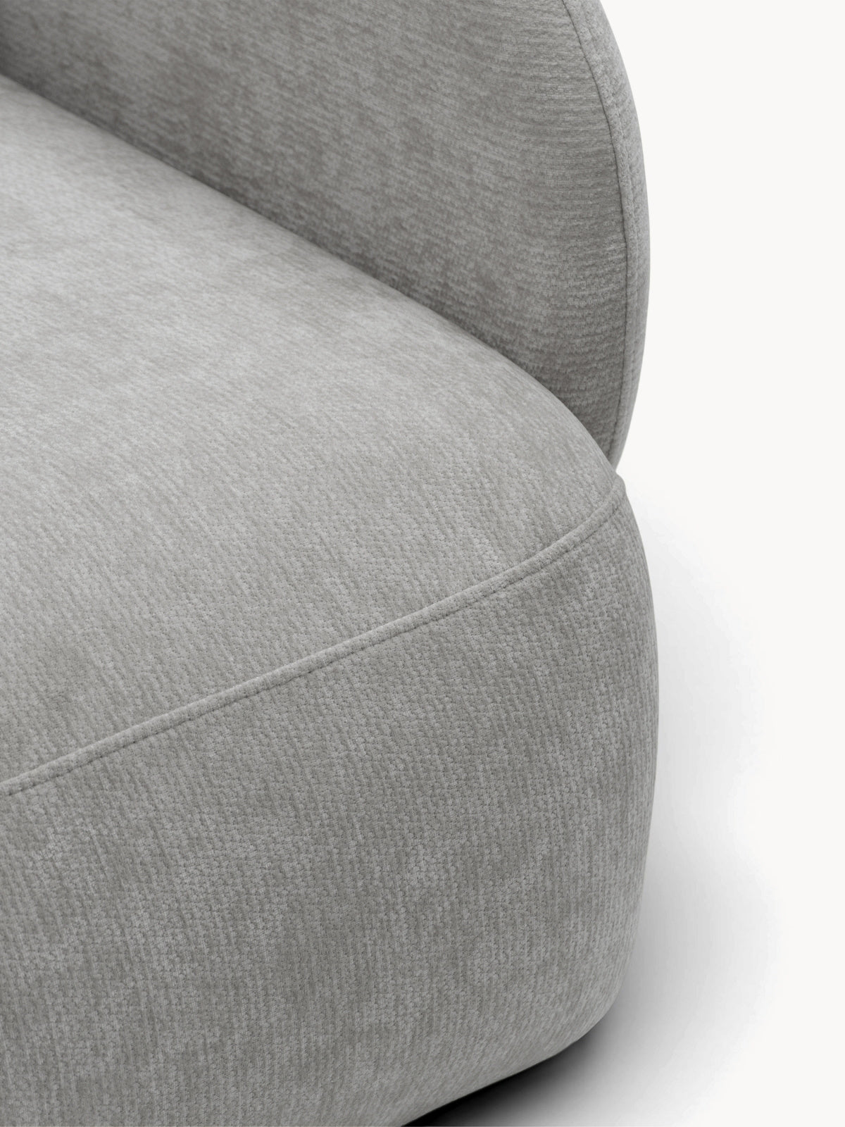 Canapea extensibilă Elora cu material Vibe 86 gri – detaliu colț