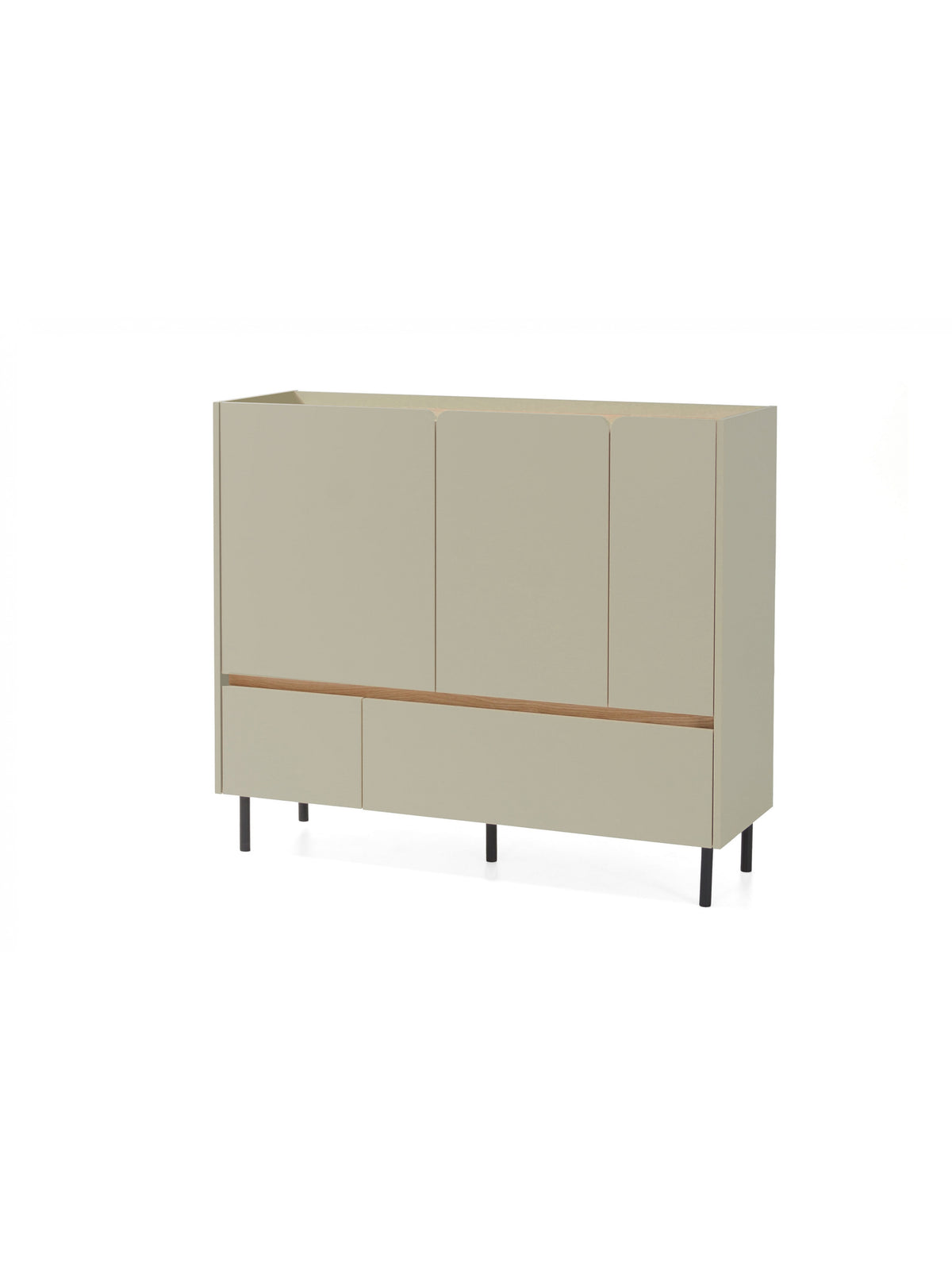 Comodă Altea 120 cm cu sertare, culoare eucalipt și stejar baltic dune, modernă