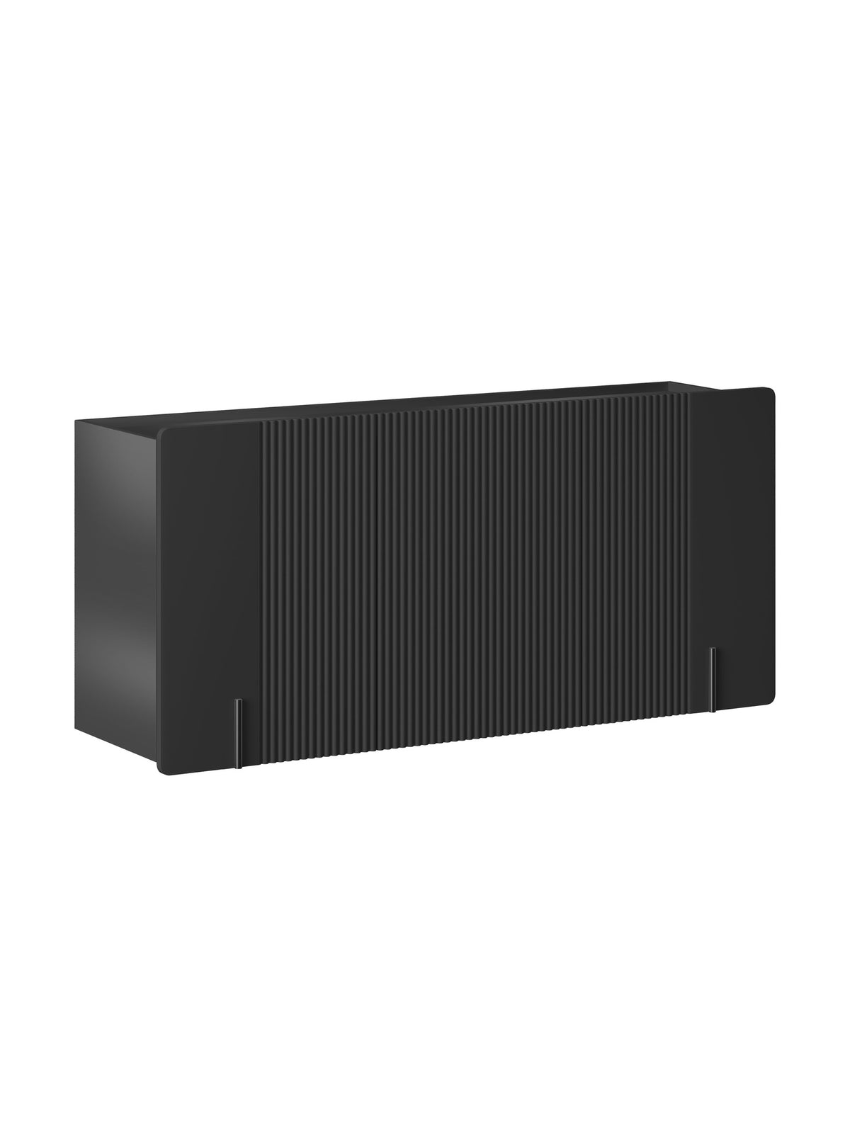 Comoda Malmi 150 cm cu trei uși suspendată - negru mat / negru