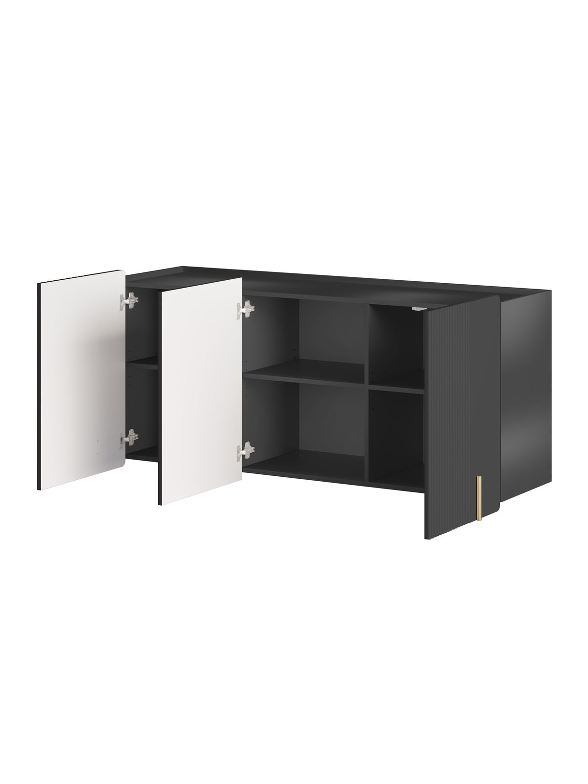 Comoda Malmi 150 cm suspendată - negru mat / auriu
